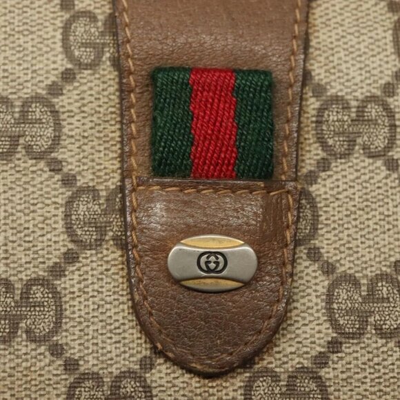 GUCCI GG Supreme Web Sherry Line Clutch Bag PVC Beige Gold 89 01 030 Auth BA4284 - Picture 11 of 16